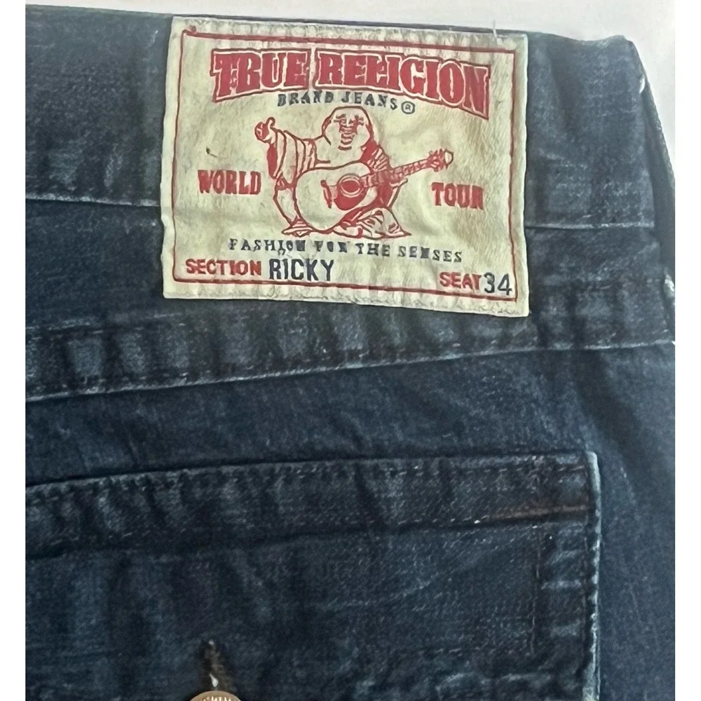 True religion Ricky jeans denim vintage 24–859 LX 603336 embellished men 38 flap